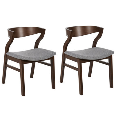 Beliani Set Of 2 Dining Chairs Maroa Wood Light Grey - image 1