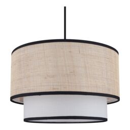 GoodHome Kinglet White, Natural & Black Round Lamp Shade (D)30Cm - thumbnail 2