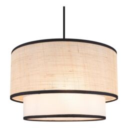 GoodHome Kinglet White, Natural & Black Round Lamp Shade (D)30Cm - thumbnail 3