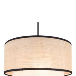 GoodHome Kinglet White, Natural & Black Round Lamp Shade (D)30Cm - thumbnail 5