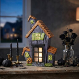 Garden Greatness Illuminated Haunted Led Pumpkin House - thumbnail 1