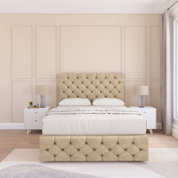 "Sloomy 2Ft6 Watson Divan Bed Base Almond Coinston ,2 Drawers, 12"" Footboard & 26"" Struts Headboard - Small Single" - thumbnail 2