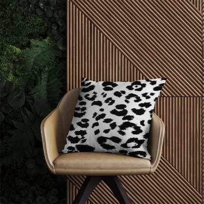 Warren Reed Designer Black Leopard Print Outdoor Cushion 60Cm X 60Cm