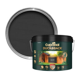 Cuprinol Ducksback Black Matt Multi-Surface Exterior Shed & Fence Treatment Wood Paint, 9L Tin - thumbnail 1