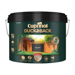 Cuprinol Ducksback Black Matt Multi-Surface Exterior Shed & Fence Treatment Wood Paint, 9L Tin - thumbnail 2