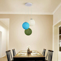 Ledsone Modern 20Cm Ceiling Pendant 3 Light Shade,height Adjustable Hanging Pendant Light For Home Decor Blue, White & Green - thumbnail 2