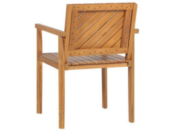 Beliani Set Of 6 Garden Chairs Baratti Acacia Wood Brown - thumbnail 7