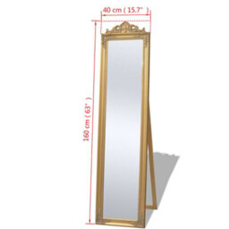 Vidaxl Free-Standing Mirror Baroque Style 160X40 Cm Gold - thumbnail 7