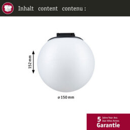 Paulmann 94616 Uline Led Pendant Ball 795Lm 8W 150 mm 3000K Black - thumbnail 4