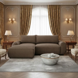 Bello Corner Sofa Bed Stylish Storage Equipped Contoured For Comfort Versatile Sleep Function For Modern Living Spaces Brown Left - thumbnail 1