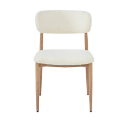 Modernluxe Set Of 6 Metal Chairs, Dining Chairs, Suitable For Homes, Restaurants, Living Rooms, And Cafes, Bouclé, Natural - thumbnail 9