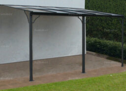Aluminium Lean To Pergola Carport With Tinted Polycarbonate Roof, Grey, 3.0X4.5M - thumbnail 3
