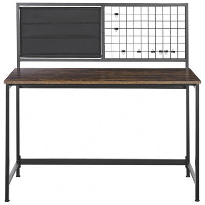 Beliani Desk - Black Frame With Dark Wood Top And Integrated Memo Boards, 60 X 118 Cm - image 1