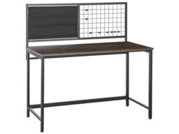 Beliani Desk - Black Frame With Dark Wood Top And Integrated Memo Boards, 60 X 118 Cm - thumbnail 3