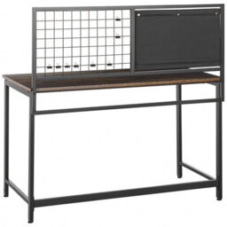 Beliani Desk - Black Frame With Dark Wood Top And Integrated Memo Boards, 60 X 118 Cm - thumbnail 6