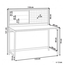 Beliani Desk - Black Frame With Dark Wood Top And Integrated Memo Boards, 60 X 118 Cm - thumbnail 5