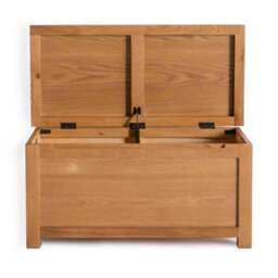 Surrey Oak Ottoman Blanket Box - Fully Assembled By Roseland Furniture - thumbnail 4