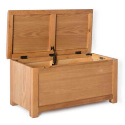Surrey Oak Ottoman Blanket Box - Fully Assembled By Roseland Furniture - thumbnail 5