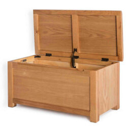 Surrey Oak Ottoman Blanket Box - Fully Assembled By Roseland Furniture - thumbnail 6