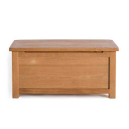 Surrey Oak Ottoman Blanket Box - Fully Assembled By Roseland Furniture - thumbnail 3