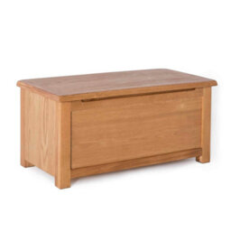 Surrey Oak Ottoman Blanket Box - Fully Assembled By Roseland Furniture - thumbnail 1