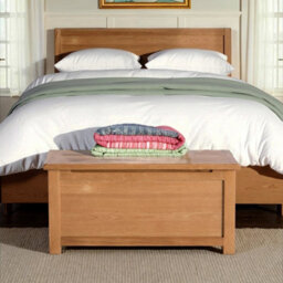 Surrey Oak Ottoman Blanket Box - Fully Assembled By Roseland Furniture - thumbnail 2