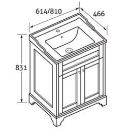 Plum&clay Belmont Traditional Blue Grey 3 Piece Bathroom Furniture Set - thumbnail 7