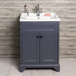Plum&clay Belmont Traditional Blue Grey 3 Piece Bathroom Furniture Set - thumbnail 5