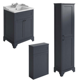 Plum&clay Belmont Traditional Blue Grey 3 Piece Bathroom Furniture Set - thumbnail 1