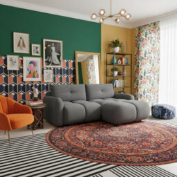 Sandy L Shaped Upholstered Corner Sofa Reversible Comfortable Pull-Out Couch For Living Room Grey - thumbnail 2