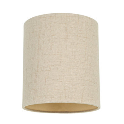 Happy Homewares Contemporary And Sleek Taupe Linen Fabric 6 Cylindrical Lamp Shade 60W Maximum - image 1