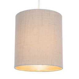 Happy Homewares Contemporary And Sleek Taupe Linen Fabric 6 Cylindrical Lamp Shade 60W Maximum - thumbnail 2