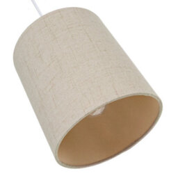 Happy Homewares Contemporary And Sleek Taupe Linen Fabric 6 Cylindrical Lamp Shade 60W Maximum - thumbnail 3