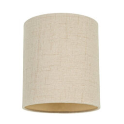 Happy Homewares Contemporary And Sleek Taupe Linen Fabric 6 Cylindrical Lamp Shade 60W Maximum - thumbnail 1