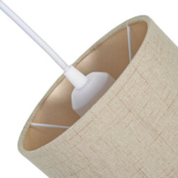 Happy Homewares Contemporary And Sleek Taupe Linen Fabric 6 Cylindrical Lamp Shade 60W Maximum - thumbnail 4