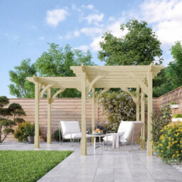 Rutland County Garden Furniture Corner Pergola - Wood - L360 X W360 Cm - Light Green - thumbnail 3