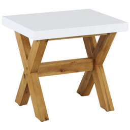 Beliani Garden Dining Set With Stools 8 Seater Olbia Concrete White - thumbnail 4