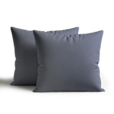 Waterproof Outdoor Garden Patio Cushion Cover And Inner Square Pack Of 2 Dark Grey 60Cm X 60Cm - image 1