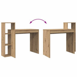 Berkfield Computer Desk Artisan Oak Engineered Wood Standard Compact Desk - thumbnail 8