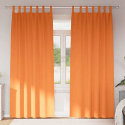 Berkfield Curtains With Curtains 2 Pcs Bright Orange Polyester - thumbnail 1