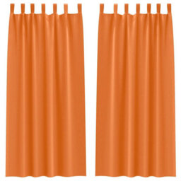 Berkfield Curtains With Curtains 2 Pcs Bright Orange Polyester - thumbnail 2
