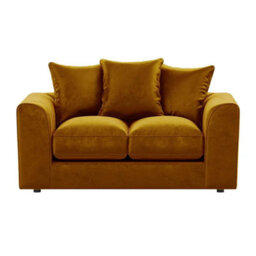 Furnishings For Less UK Brooklyn Plush Velvet Fibre Fabric Sofa Set 3 And 2 Seater Sofa Gold - thumbnail 5