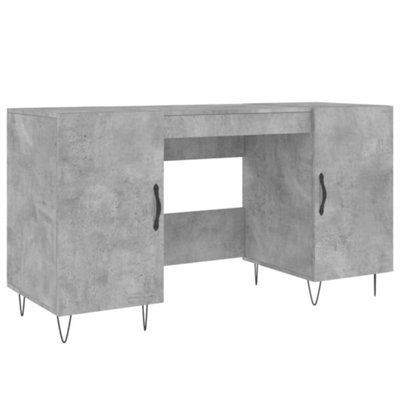 Berkfield Industrial Desk Concrete Grey 140X50X75 Cm Engineered Wood