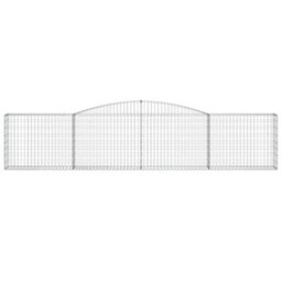 Berkfield Arched Gabion Baskets 10 Pcs 400X30X80/100 Cm Galvanised Iron - thumbnail 4