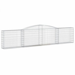 Berkfield Arched Gabion Baskets 10 Pcs 400X30X80/100 Cm Galvanised Iron - thumbnail 3