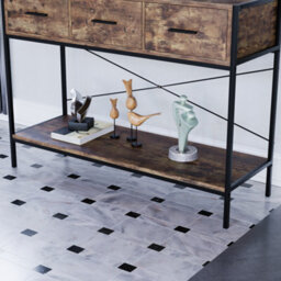 Lassic Vida Designs Brooklyn Dark Wood 3 Drawer Console Table With Undershelf - thumbnail 4
