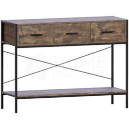 Lassic Vida Designs Brooklyn Dark Wood 3 Drawer Console Table With Undershelf - thumbnail 9