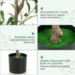 Costway 130Cm Tall Artificial Olive Tree Set Of 2 Fake Potted Trees Home Office Decoration - thumbnail 6