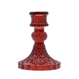 Serenityy Vintage Dinner Candle Holder - Vampire Red Glass Taper Holder For Dining Tables, Gift-Ready Centerpiece - thumbnail 1