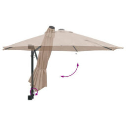 Berkfield Garden Parasol Taupe, Black 248 X 248 X 148 Cm Polyester, Steel - thumbnail 8